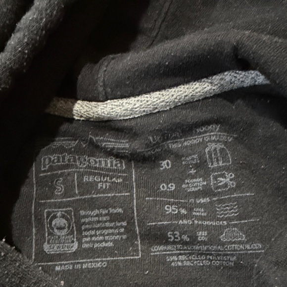 Patagonia Black Hoodie with Blue and Purple Logo - Picture 2 of 3